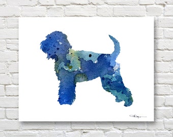Soft Coated Wheaten Terrier Art Print - Abstract Watercolor Painting - Wall Decor