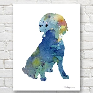 Boykin Spaniel Art Print Abstract Watercolor Painting Wall Decor image 1