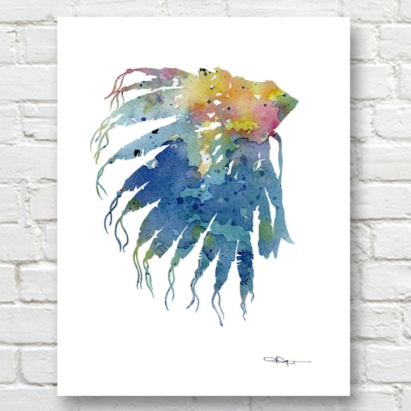 Coiffe indienne Art Print - aquarelle abstraite - décoration murale