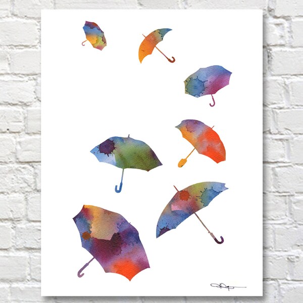 Umbrella Art Print Etsy