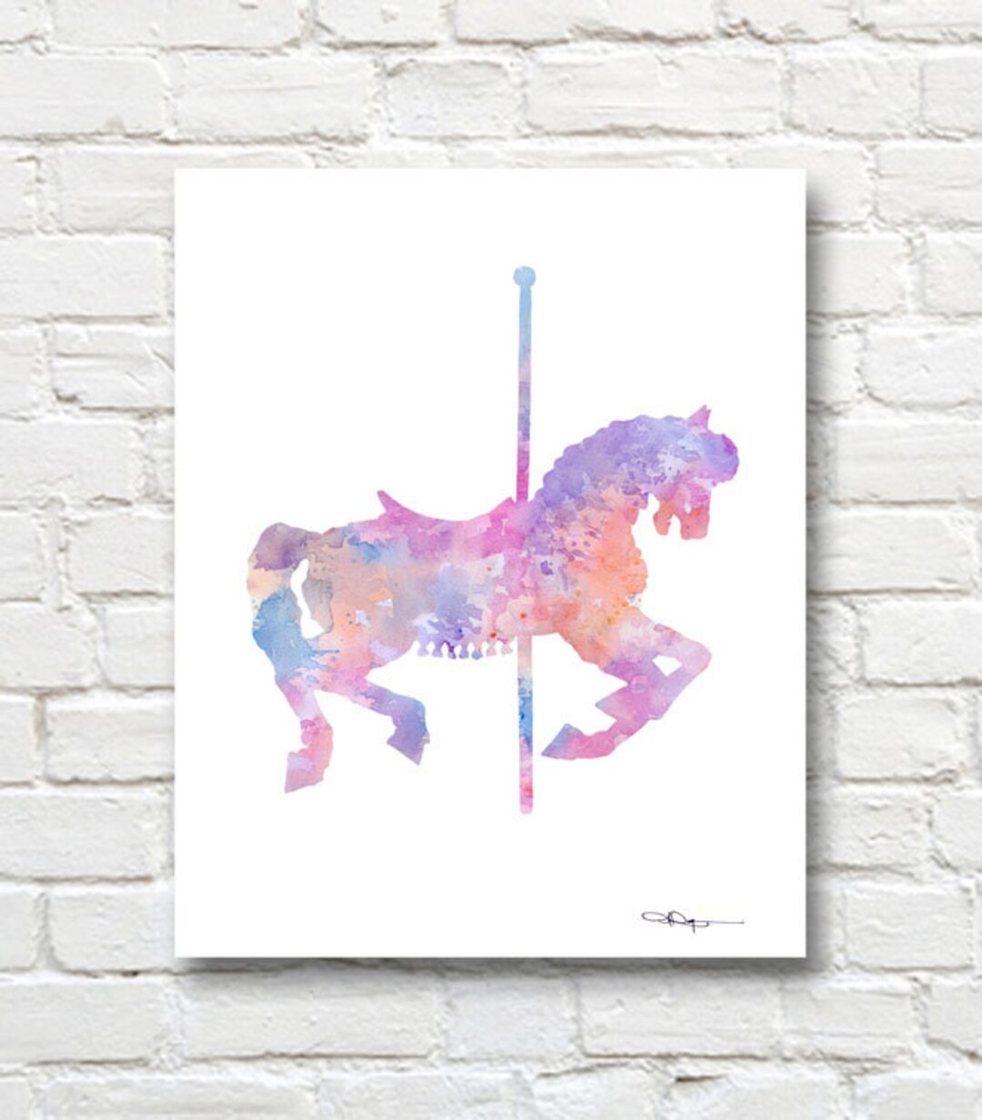 Carousel Horse Art Print Abstract Painting Nursery Room Etsy carousel-horse-art-print-abstract-painting-nursery-room-etsy