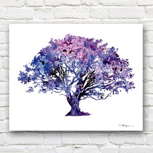 Oak Tree Art Print - Abstract Watercolor Painting - Wall Decor