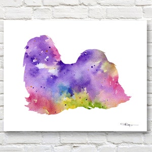 Shih Tzu Art Print - Abstract Watercolor Painting - Wall Decor