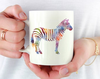 Zebra Mug - Zebra Lover Gift - Zebra Watercolor Animal Art Mug - Zebra Coffee Mug - Unique Zebra Gifts