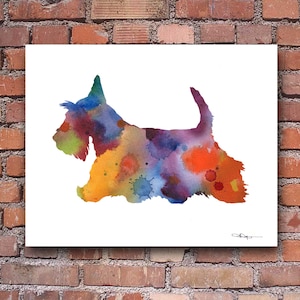 Scottish Terrier Art Print - Abstract Watercolor Painting - Wall Decor