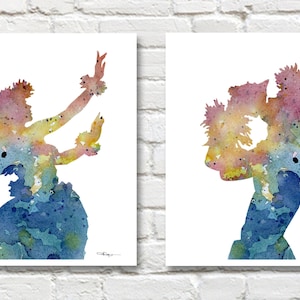 Set of 2 Hawaiian Art Prints -Hawaii Watercolor Paintings - Wall Decor