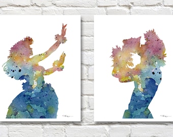 Set di 2 stampe d&#39;arte hawaiane - Dipinti ad acquerello Hawaii - Decorazioni da parete