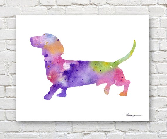 abstract dachshund painting