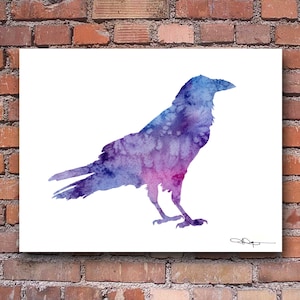 Raven Art Print - Abstract Watercolor Painting - Wall Decor