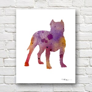 Pit Bull Art Print - Abstract Watercolor Painting - Wall Decor
