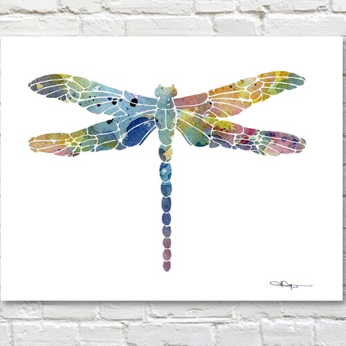 Dragonfly Wall Art Watercolor Print Home Decor Kids Room Decor Etsy
