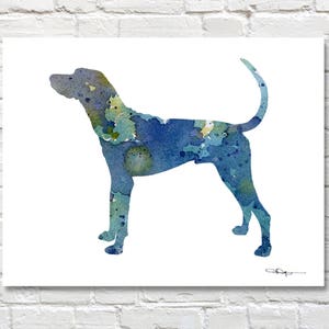 Impresión del arte de Plott Hound - pintura de acuarela abstracta - decoración de la pared