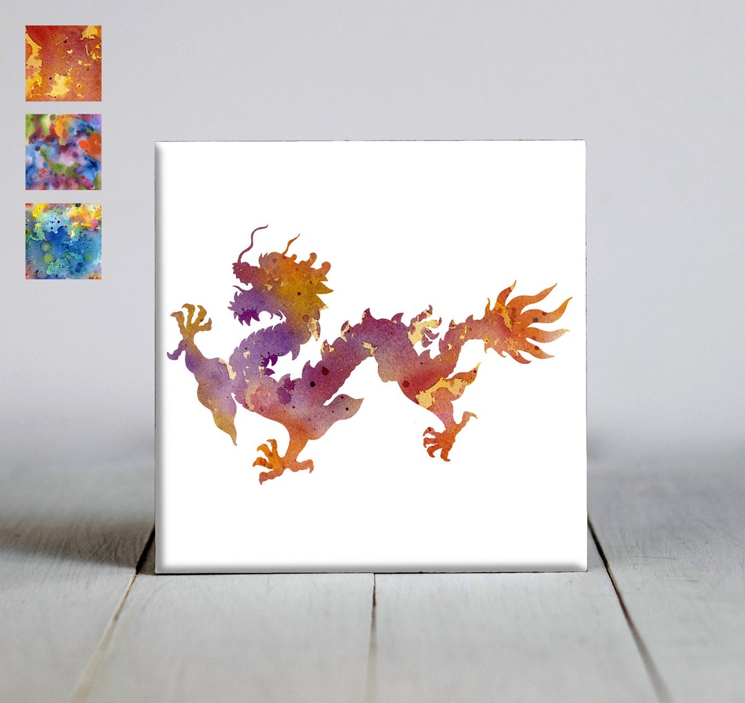 Dragon Ceramic Tile Dragon Decorative Tile Dragon Lover Gift Unique