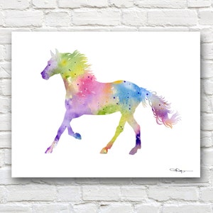 Horse Running Art Print - Abstract Watercolor Painting - Animal Art - Wall Decor