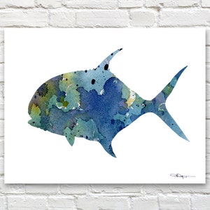Permit Fish Art Print - Abstract Watercolor Painting - Wall Decor