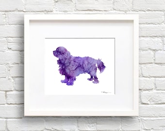 Cavalier King Charles Spaniel Art Print - Abstract Watercolor Painting - Wall Decor