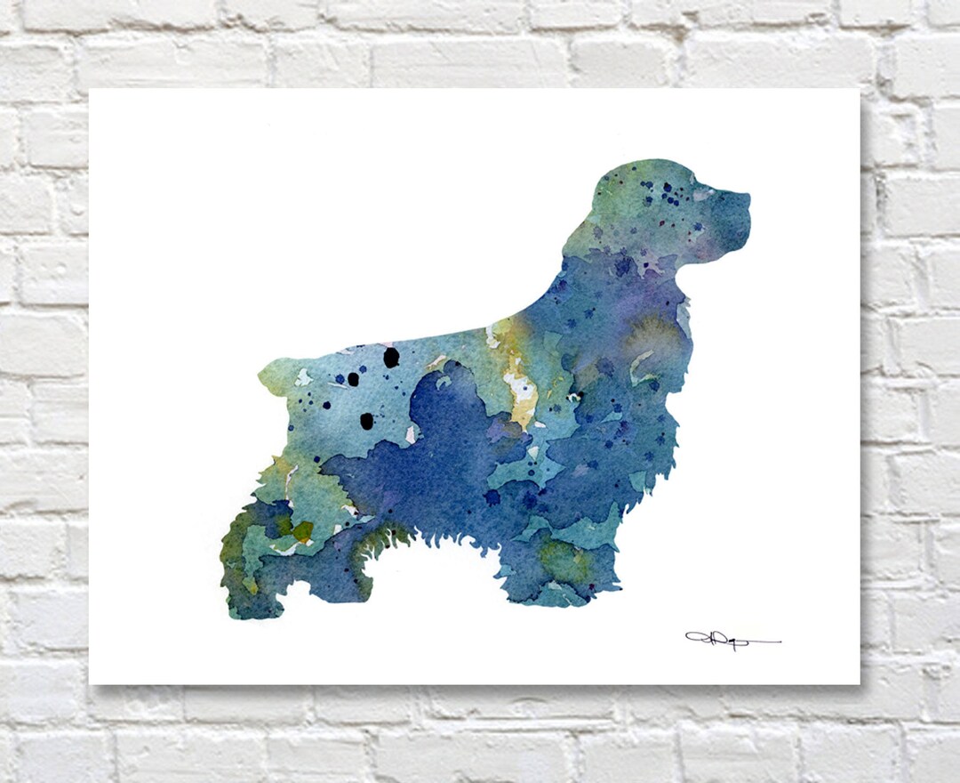 Cocker Spaniel Art Print Abstract Watercolor Painting Dog Wall Decor - Etsy