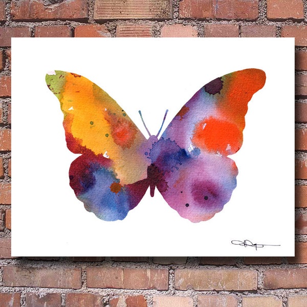 Butterfly Art Print - Abstract Watercolor Painting - Wall Decor