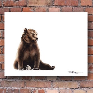 Brown Bear Art Print - Watercolor Painting - Wall Decor
