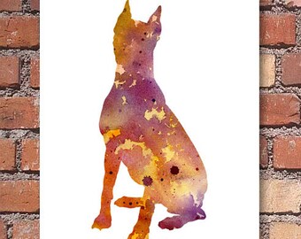 German Pinscher Watercolor - Abstract Painting - Dog - Wall Decor