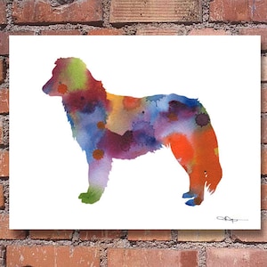 Nova Escócia Duck Tolling Retriever Art Print - Pintura em Aquarela Abstrata - Decoração de Parede