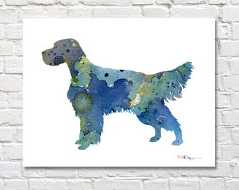 English Setter Art Print - Abstract Watercolor Painting - Dog  - Wall Decor