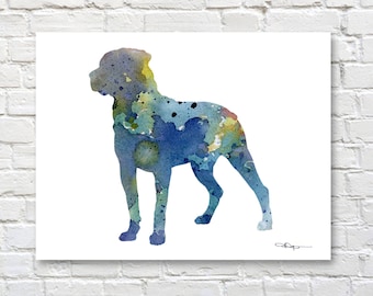 Rottweiler Art Print - Abstract Watercolor Painting - Wall Decor