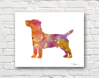 Jack Russell Terrier Art Print - Abstract Watercolor Painting - Wall Decor