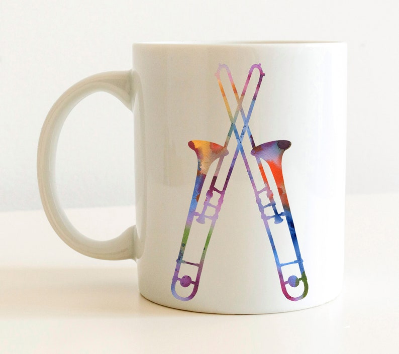 Trombone Player Mug Jazz Music Lover Gift Colorful Etsy