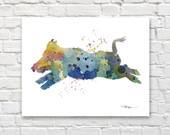 Wild Boar Art Print - Abstract Watercolor Painting - Wall Decor