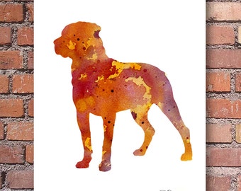 Rottweiler Art Print - Abstract Watercolor Painting - Wall Decor