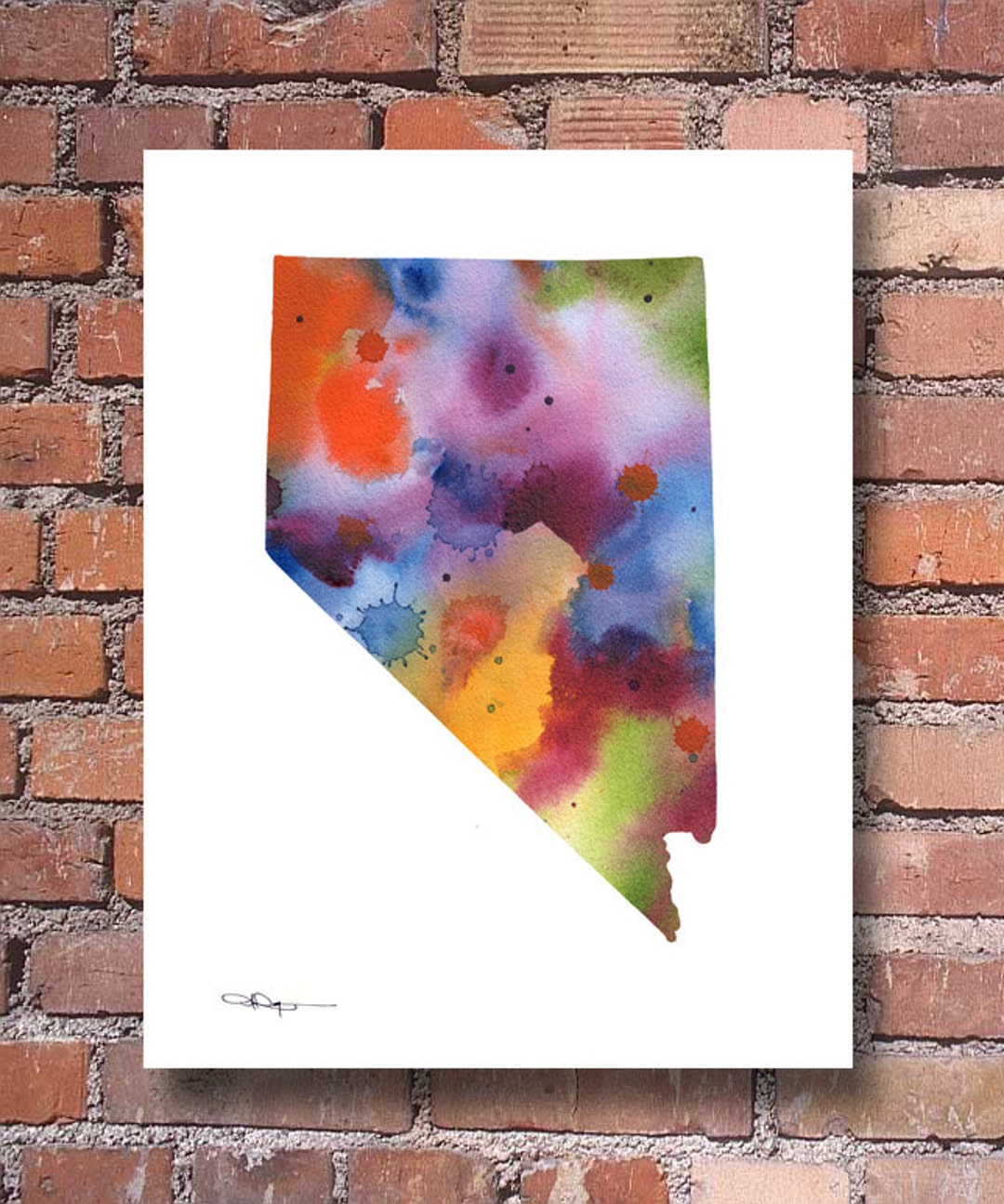 Nevada Map - Abstract Watercolor Art Print - Wall Decor - Etsy