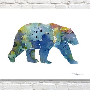 Polar Bear Art Print - Abstract Watercolor Painting - Wall Decor