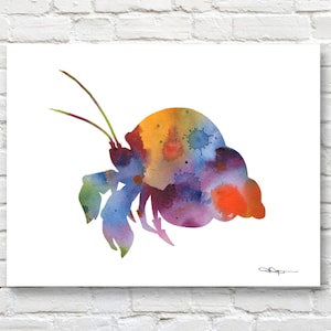 Hermit Crab Art Print - Pittura astratta dell&#39;acquerello - Decorazione della parete