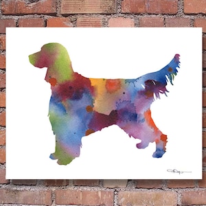 Gordon Setter Art Print - Abstract Watercolor Painting - Wall Decor