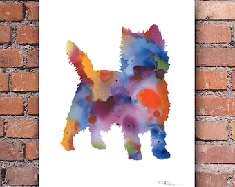 Cairn Terrier Art Print - Abstract Watercolor Painting - Wall Decor