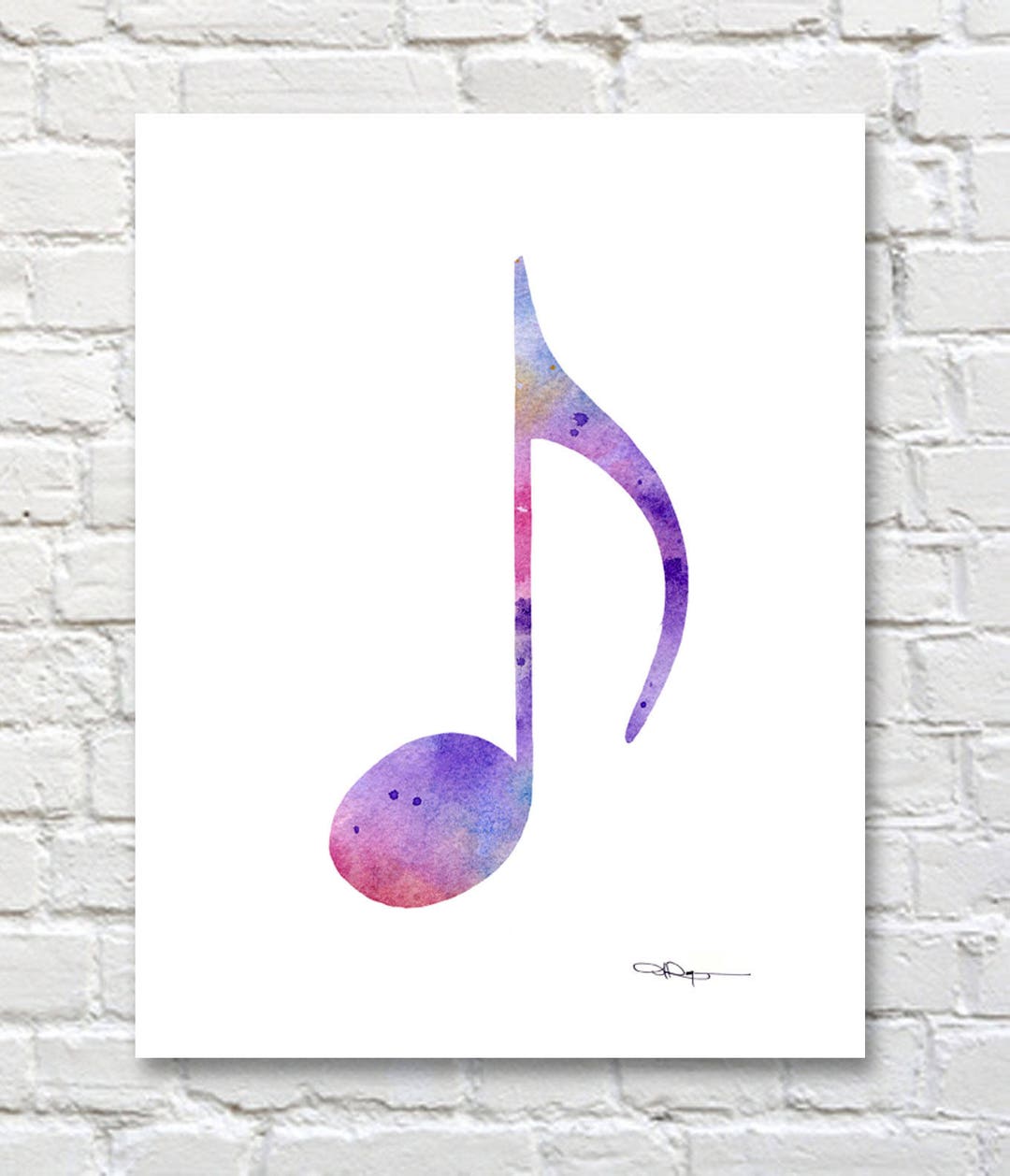 Musical Note Art Print Abstract Watercolor Painting Music Wall Decor Etsy