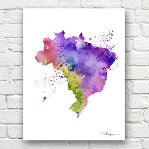 Brazil Art Print - Abstract Watercolor Art Print - Wall Decor
