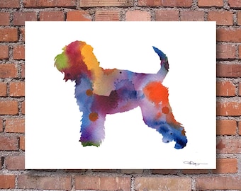 Soft Coated Wheaten Terrier Art Print - Abstract Watercolor Painting - Wall Decor