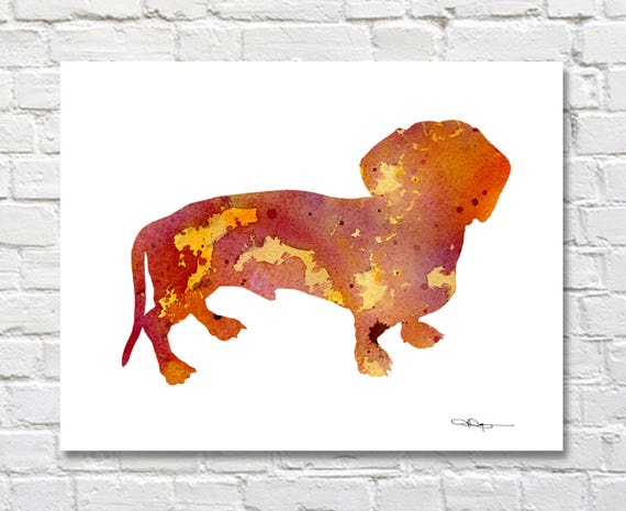 abstract dachshund painting