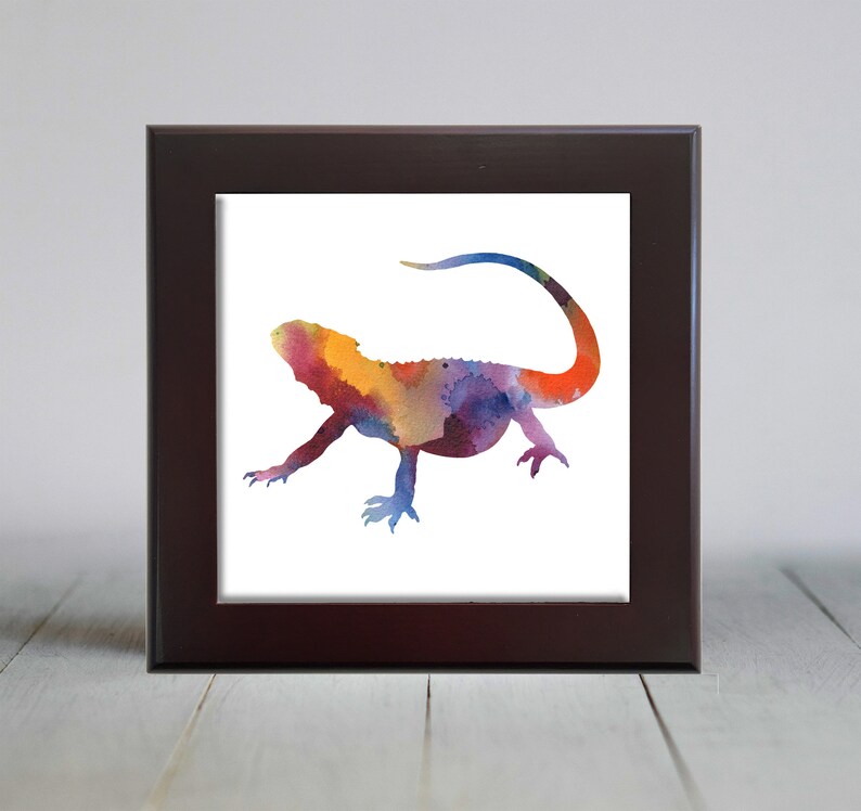 Bearded Dragon Ceramic Tile Bearded Dragon Decorative Tile Etsy