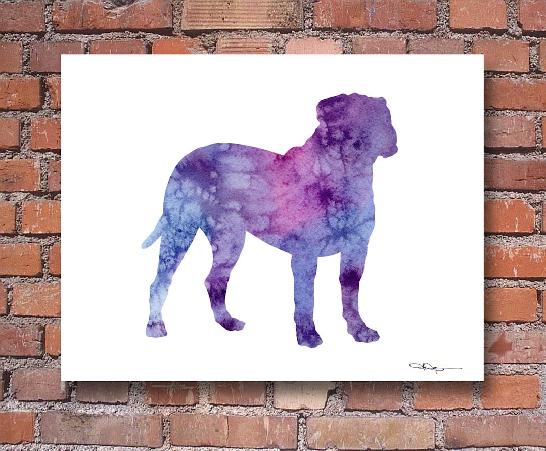 Bullmastiff Art Print Abstract Watercolor Painting Wall Decor - Etsy