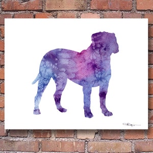 Bullmastiff Art Print - Abstract Watercolor Painting - Wall Decor