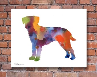 Border Terrier Art Print - Abstract Watercolor Painting - Wall Decor