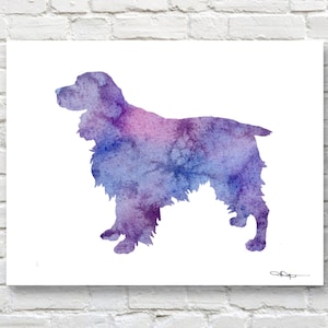 Springer Spaniel Art Print - Abstract Watercolor Painting - Wall Decor