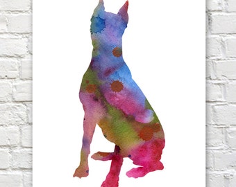 German Pinscher Watercolor - Abstract Painting - Dog - Wall Decor