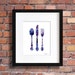 Knife Fork Spoon Art Print abstract Watercolor Painting - Etsy