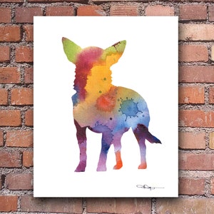 Chihuahua Art Print - Abstract Watercolor Painting - Wall Decor