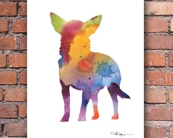 Chihuahua Art Print - Abstract Watercolor Painting - Wall Decor