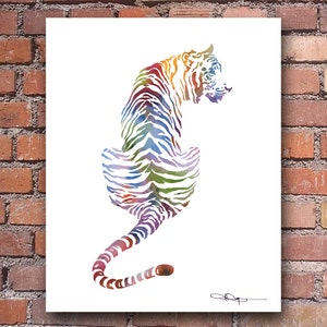 Tiger Art Print - Acuarela - Pintura abstracta colorida - Decoración de la pared